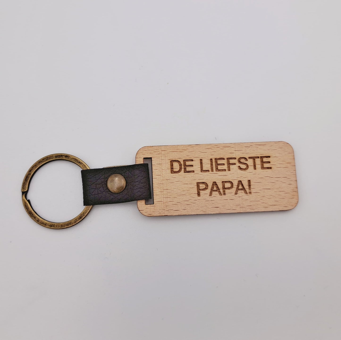 Houten sleutelhanger met gravure
