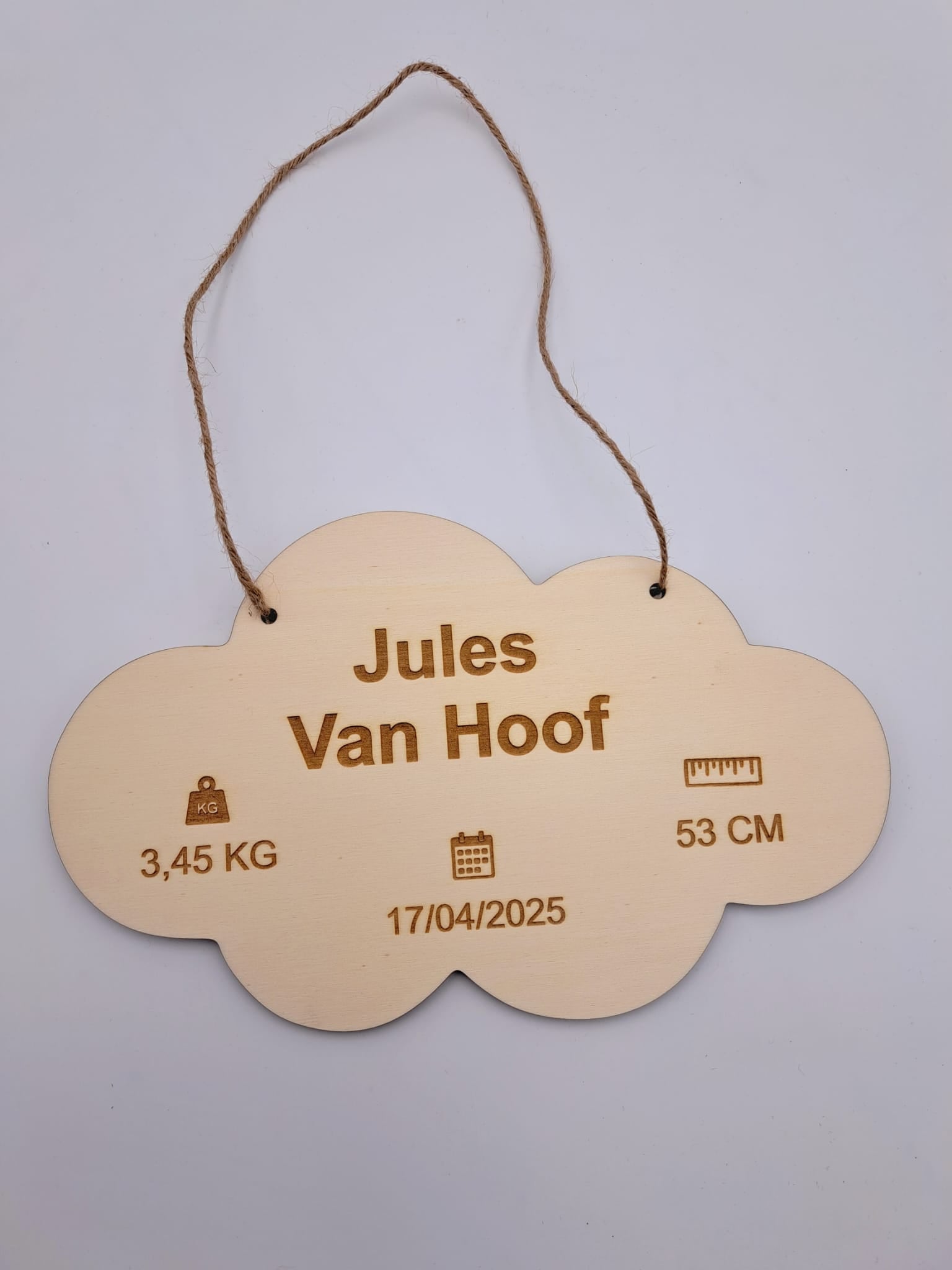 Houten bord wolk