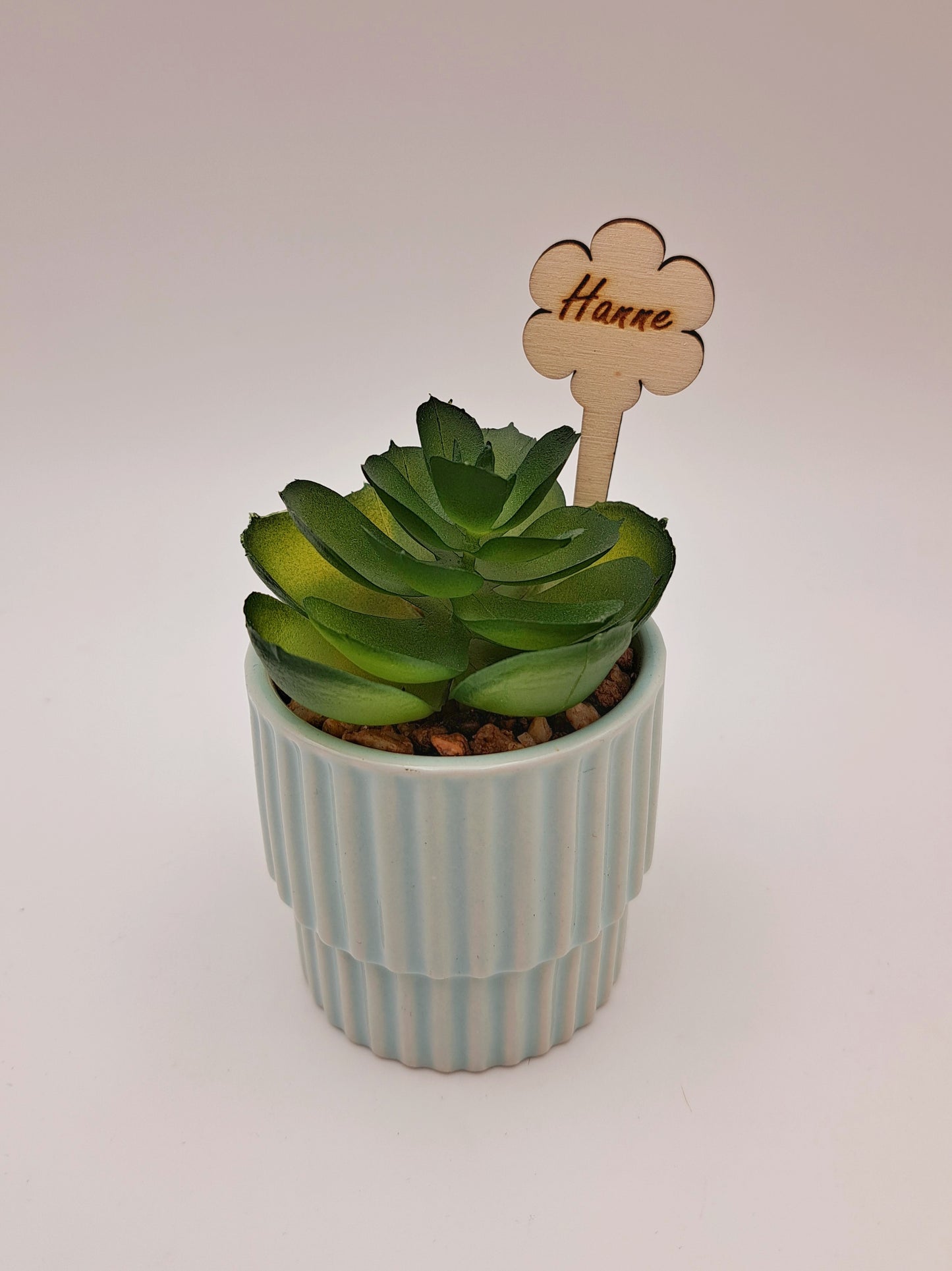 Houten prikker met naam bloem