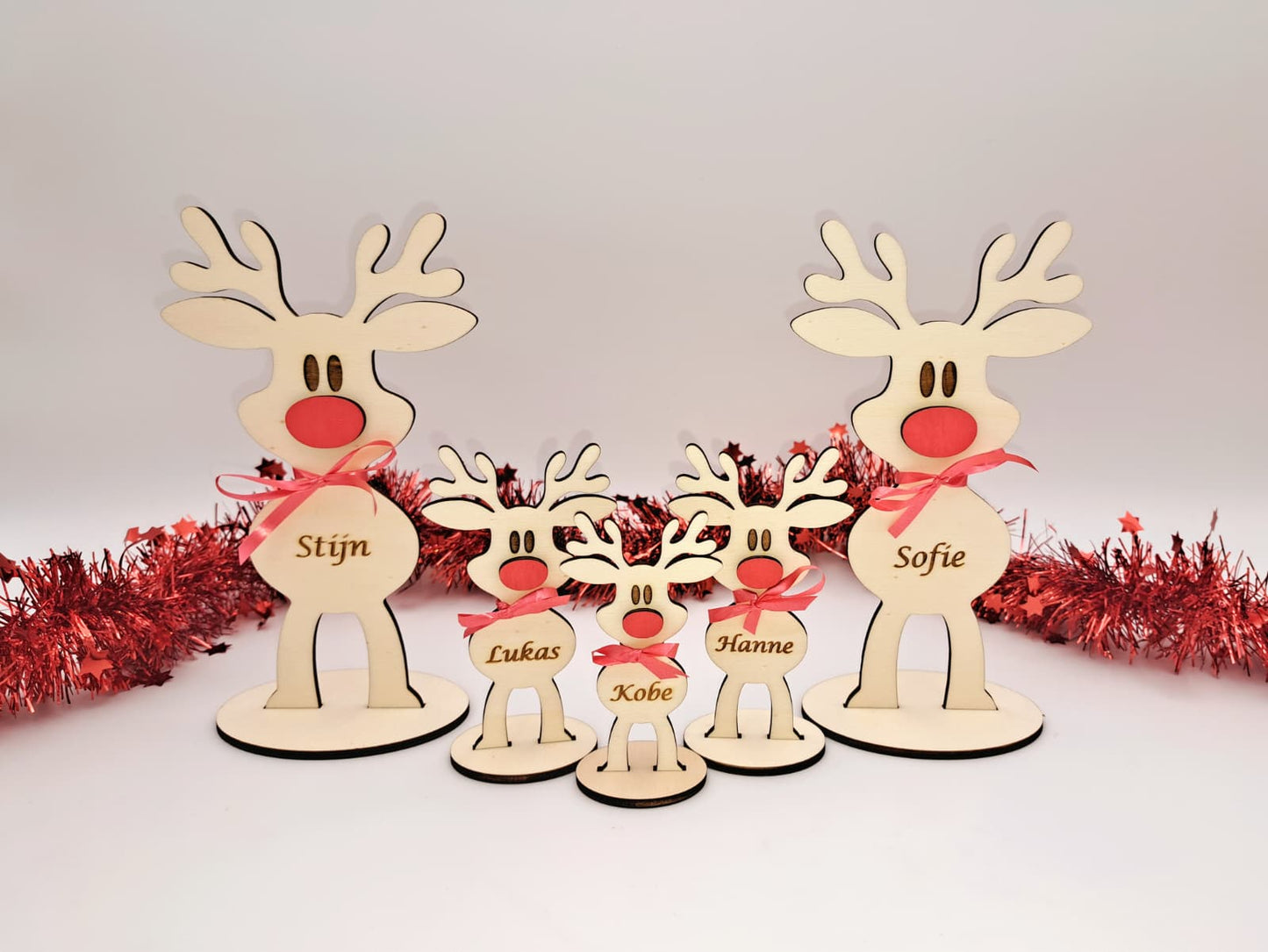 Houten Rendier met gegraveerde naam