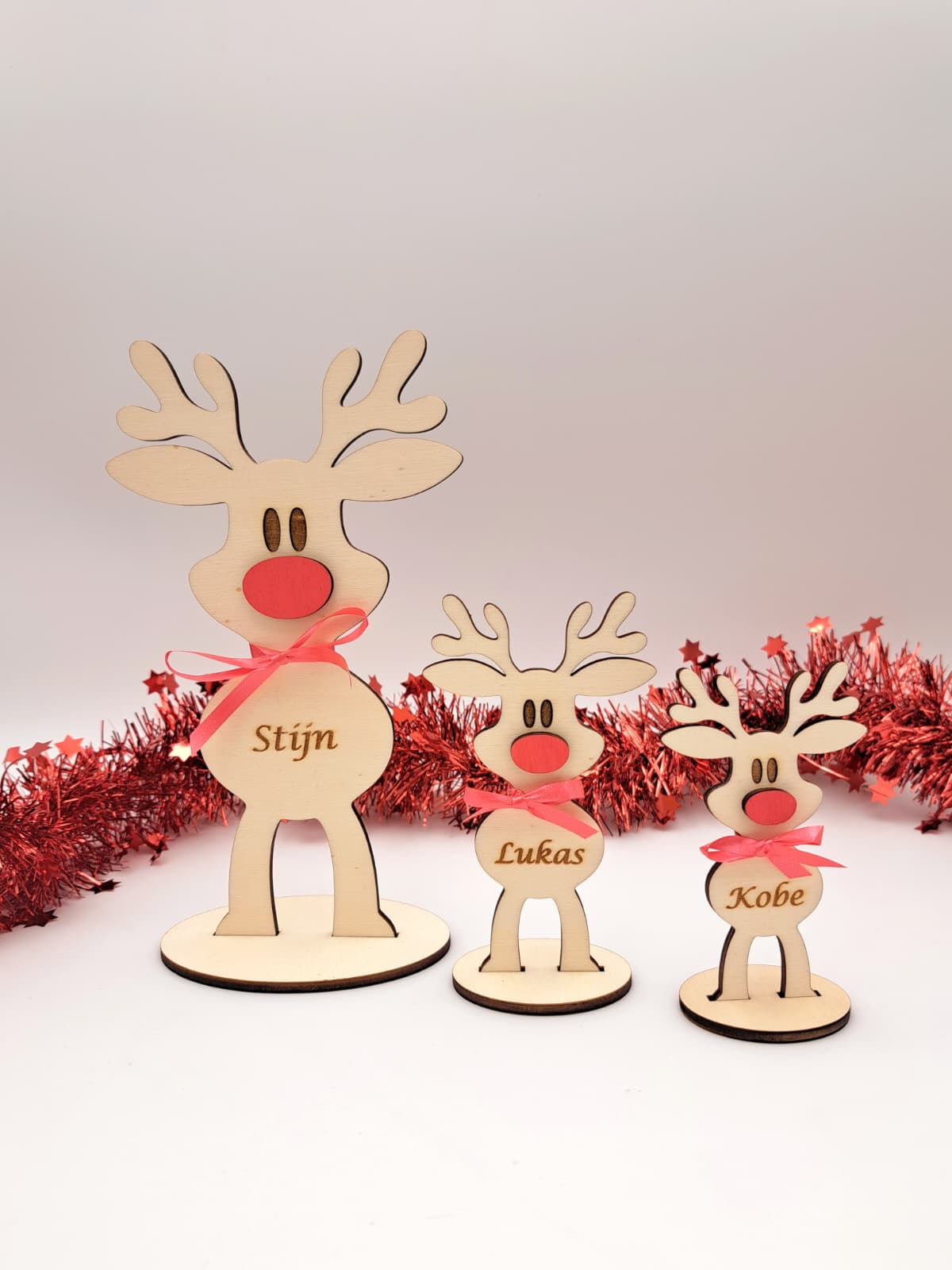 Houten Rendier met gegraveerde naam